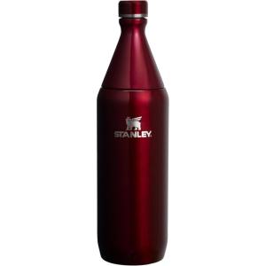 Stanley All Day Slim Bottle 34 oz | Twist off Lid with Leakproof Seal | Slim Design for Travel and Gym | Insulated Stainless Steel Water Bottle | BPA-Free | Garnet Shine