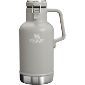 Stanley Classic Easy-Pour Growler 64 oz | Keeps Beer Cold or Coffee Hot | Leakproof Steel Lined Lid and Easy to Carry Handle | Insulated Stainless Steel | BPA-Free | Black 2.0(Ash)