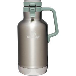 Stanley Classic Easy-Pour Growler 64 oz | Keeps Beer Cold or Coffee Hot | Leakproof Steel Lined Lid and Easy to Carry Handle | Insulated Stainless Steel | BPA-Free | Black 2.0(Stainless Steel Shale)