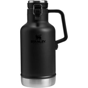 Stanley Classic Easy-Pour Growler 64 oz | Keeps Beer Cold or Coffee Hot | Leakproof Steel Lined Lid and Easy to Carry Handle | Insulated Stainless Steel | BPA-Free | Black 2.0(Black 2.0)