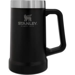 Stanley Stay-Chill Beer Stein 24 oz | Heavy Duty Big Grip Handle | Beer Tumbler Drink Cup, Holds 2 Cans | Insulated Stainless Steel Party Mug | BPA-Free(Matte Black)