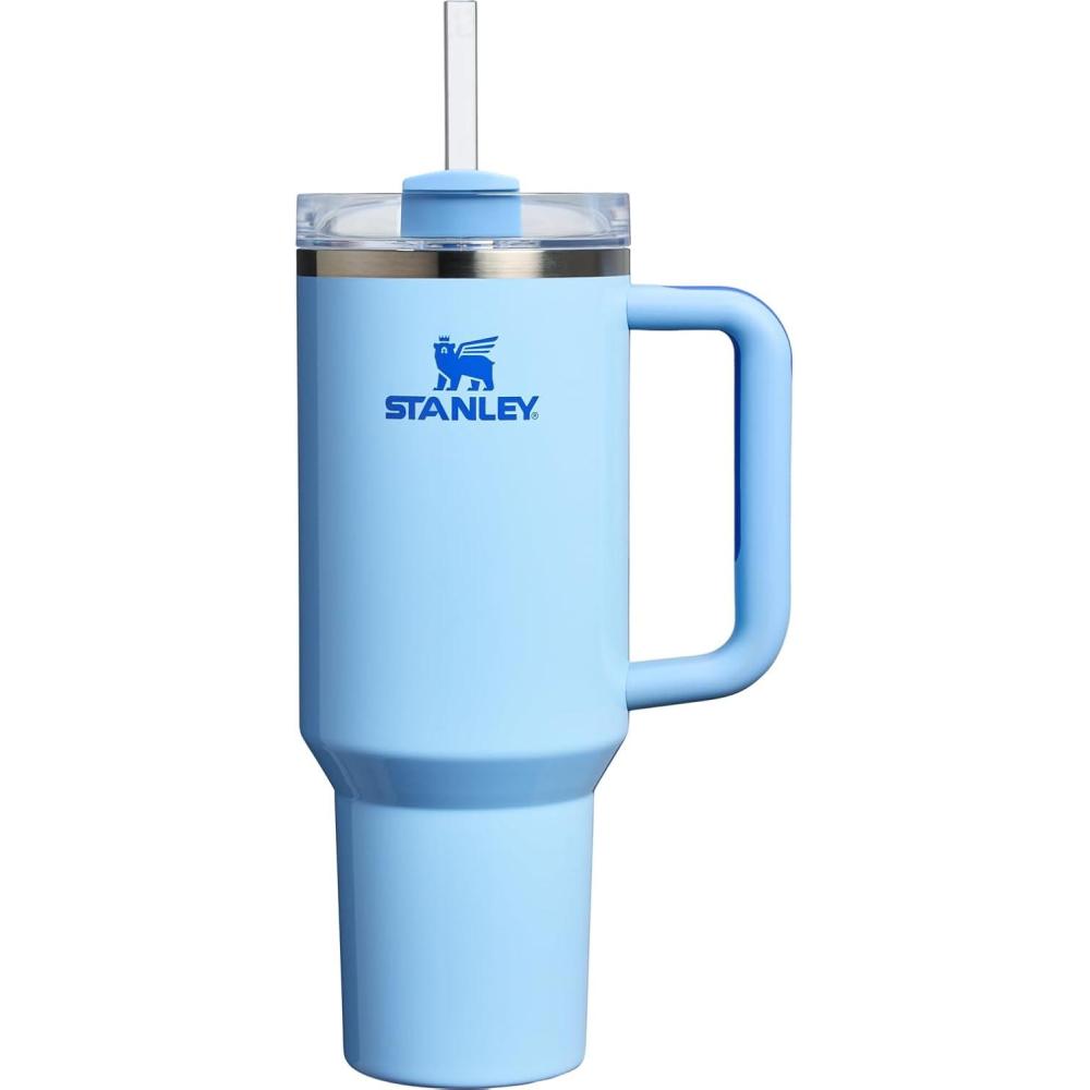 imageSTANLEY Quencher H20 Tumbler with Handle and Straw 40 oz  Flowstate 3Position Lid  Cup Holder Compatible for Travel  Insulated Stainless Steel Cup  BPAFree  Cornflower Gloss