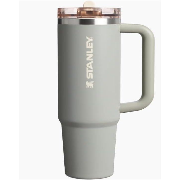 imageSTANLEY Quencher ProTour Flip Straw Tumbler with Leakproof Lid  BuiltIn Straw amp Handle  Cupholder Compatible for Travel  Insulated Stainless Steel Cup  BPAFreeSage Grey