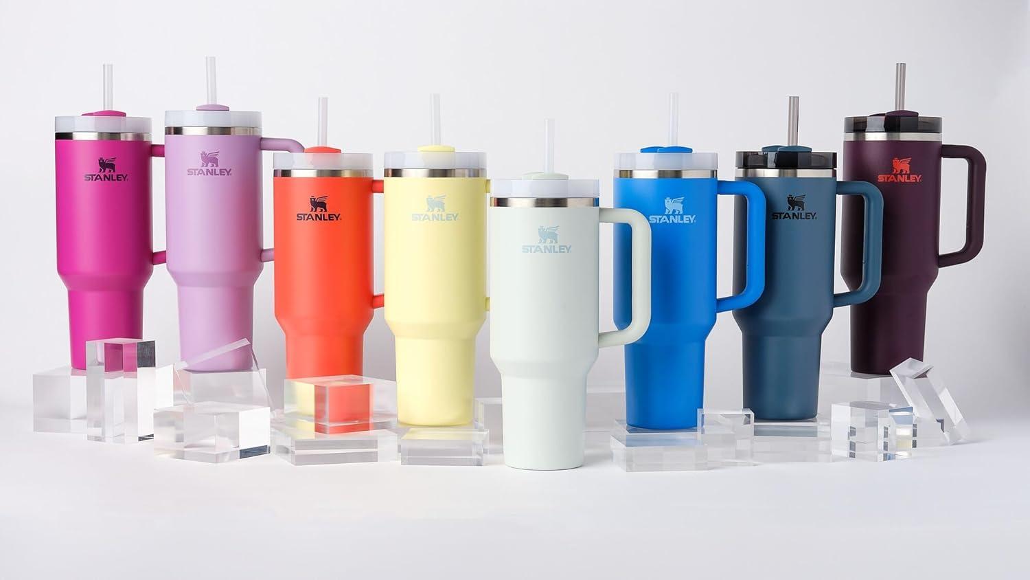 imageSTANLEY Quencher H20 Tumbler with Handle and Straw 40 oz  Flowstate 3Position Lid  Cup Holder Compatible for Travel  Insulated Stainless Steel Cup  BPAFree  Blue Spruce