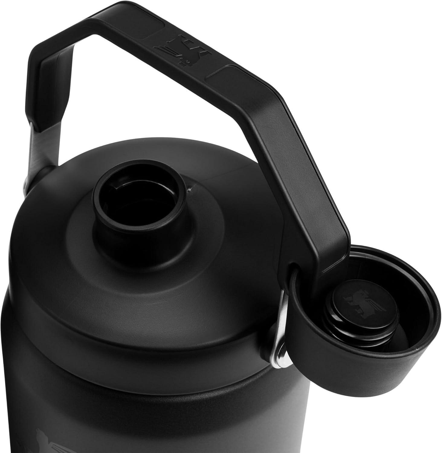 imageStanley IceFlow Fast Flow Jug with Handle 64 oz Twist On Angled Spout Lid Leakproof for Travel and Sports Insulated Stainless Steel BPAFree BlackBlack