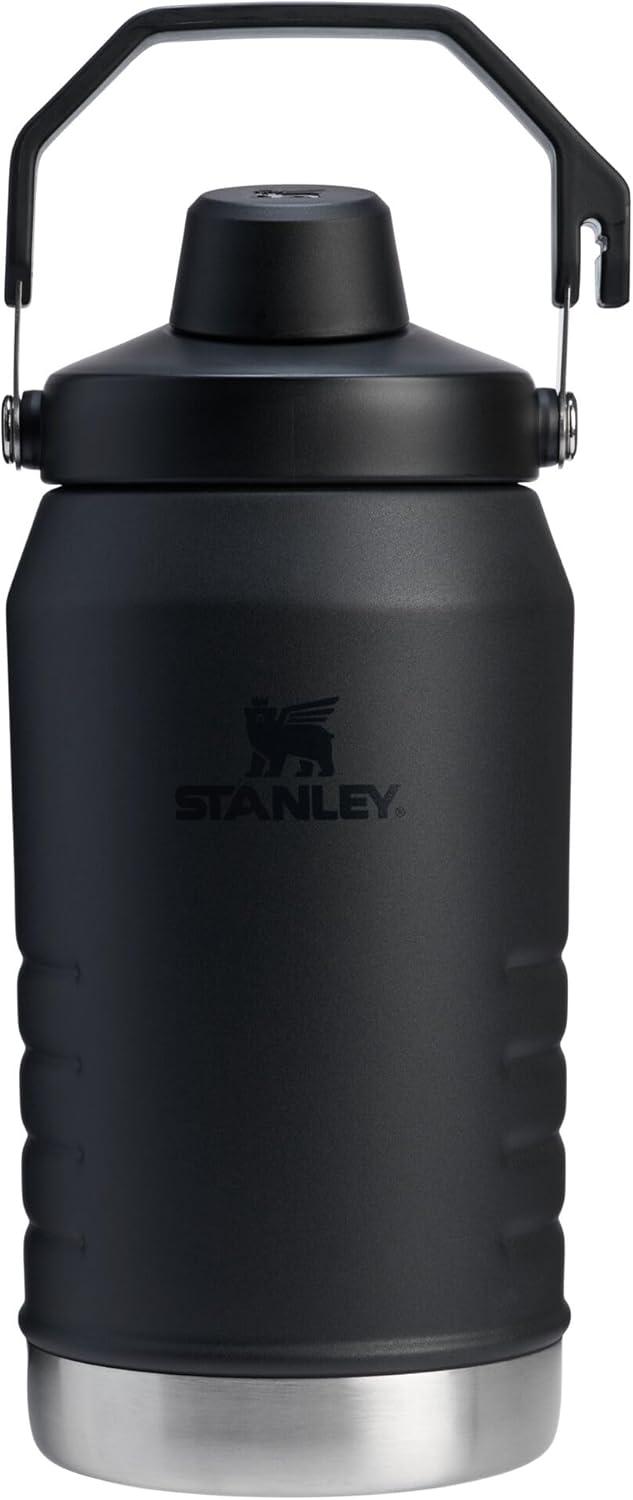 imageStanley IceFlow Fast Flow Jug with Handle 64 oz Twist On Angled Spout Lid Leakproof for Travel and Sports Insulated Stainless Steel BPAFree BlackBlack