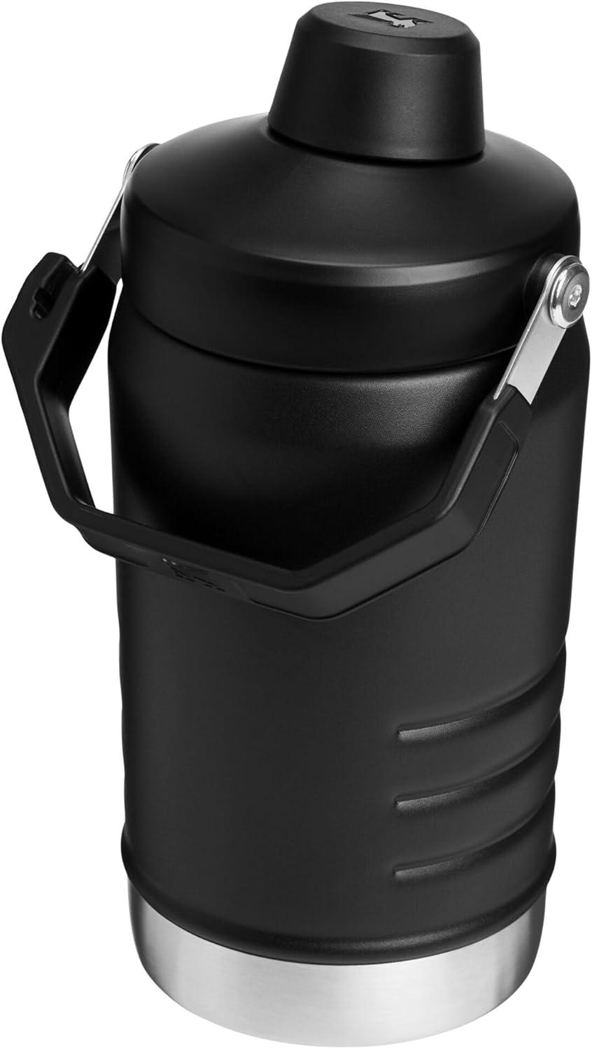 imageStanley IceFlow Fast Flow Jug with Handle 64 oz Twist On Angled Spout Lid Leakproof for Travel and Sports Insulated Stainless Steel BPAFree BlackBlack