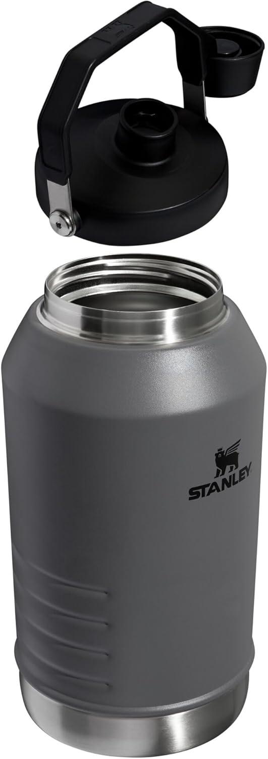 imageStanley IceFlow Fast Flow Jug with Handle 64 oz Twist On Angled Spout Lid Leakproof for Travel and Sports Insulated Stainless Steel BPAFree BlackCharcoal