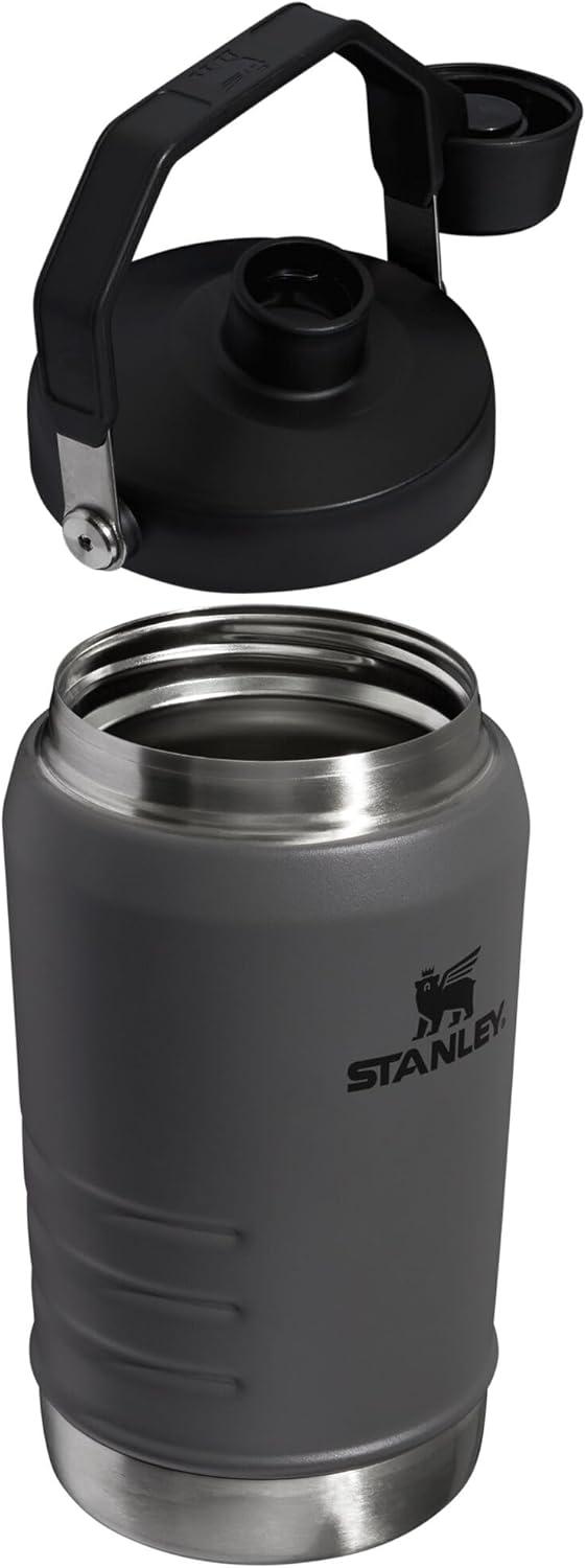 imageStanley IceFlow Fast Flow Jug with Handle 64 oz Twist On Angled Spout Lid Leakproof for Travel and Sports Insulated Stainless Steel BPAFree BlackCharcoal