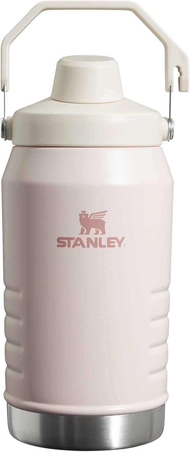 imageStanley IceFlow Fast Flow Jug with Handle 64 oz Twist On Angled Spout Lid Leakproof for Travel and Sports Insulated Stainless Steel BPAFree BlackRose Quartz