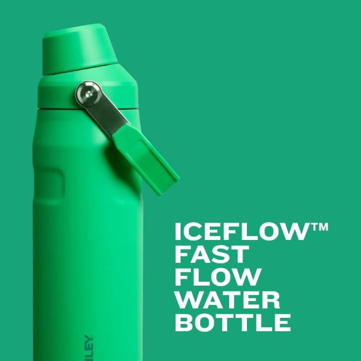 imageStanley IceFlow Fast Flow Water Bottle 36 oz Angled Spout Lid Lightweight and Leakproof for Travel and Sports Insulated Stainless Steel BPAFree Black 20