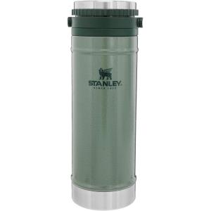 Stanley Travel Mug with Integrated French Press 16 oz | 5 Minute Brew, 4 Hours Hot,Leakproof Lid | Mesh Filter for Coffee Grounds | Insulated Stainless Steel Coffee Maker | BPA-Free | Hammertone Green(Hammertone Green)