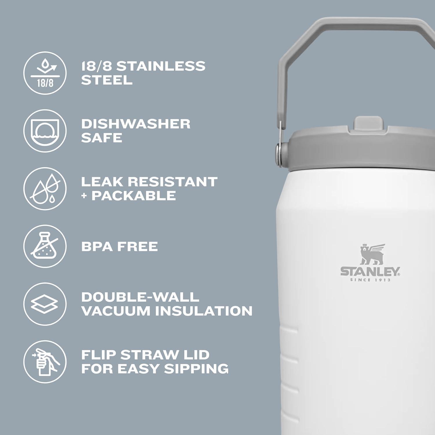 imageStanley IceFlow 20 Flip Straw Jug with Handle 64 oz Twist On Lid and Flip Up Straw Leakproof for Travel and Sports Insulated Stainless Steel BPAFree Lilac