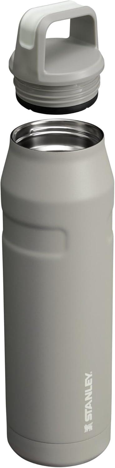 imageStanley IceFlow Cap and Carry Water Bottle Wide Mouth Twist Lid Lightweight amp Leakproof for Travel amp Sports Insulated Stainless Steel BPAFreeAsh