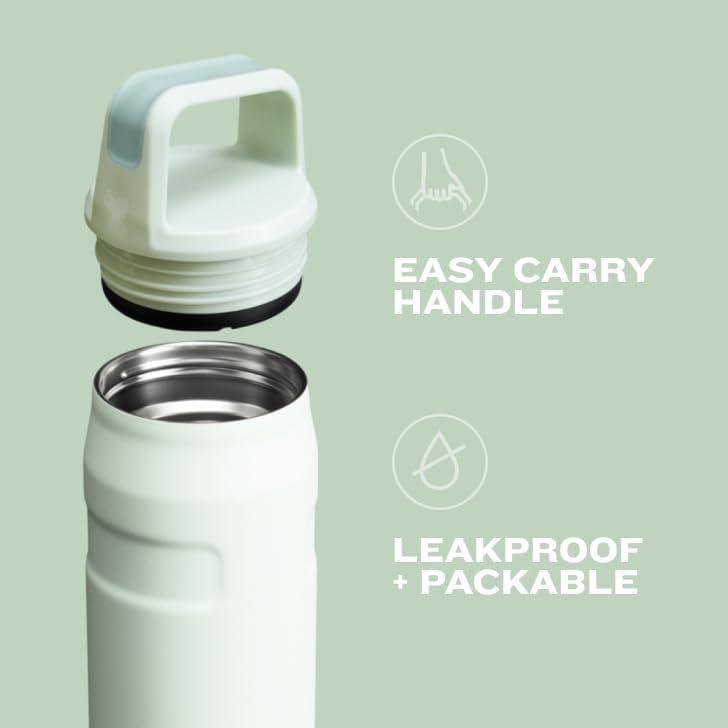 imageStanley IceFlow Cap and Carry Water Bottle Wide Mouth Twist Lid Lightweight amp Leakproof for Travel amp Sports Insulated Stainless Steel BPAFreePool
