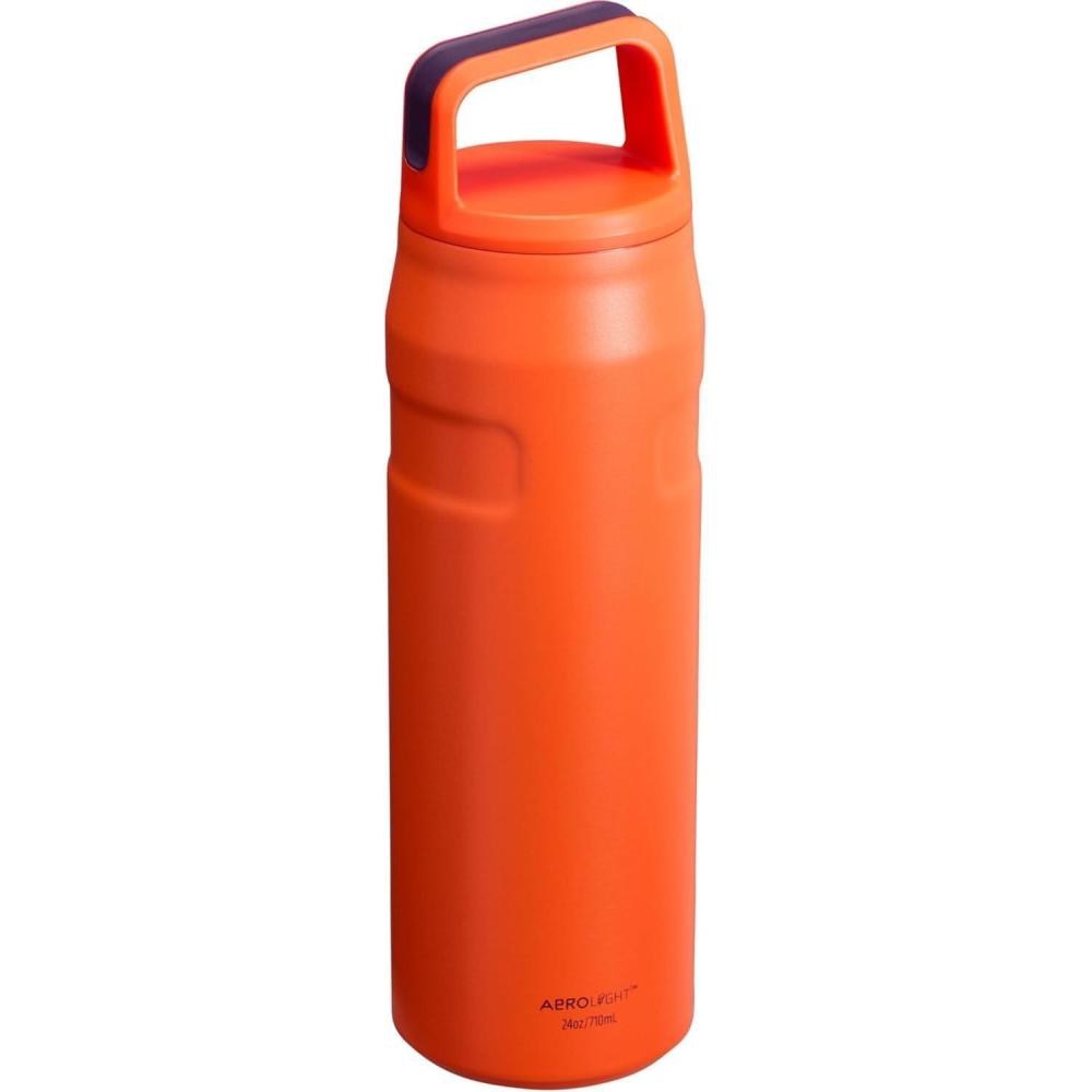 imageStanley IceFlow Cap and Carry Water Bottle Wide Mouth Twist Lid Lightweight amp Leakproof for Travel amp Sports Insulated Stainless Steel BPAFreeTigerlily Plum