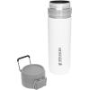 Stanley Quick Flip GO Water Bottle 24 oz | Push Button Lid | Leakproof and Packable for Travel and Sports | Insulated Stainless Steel | BPA-Free | Polar