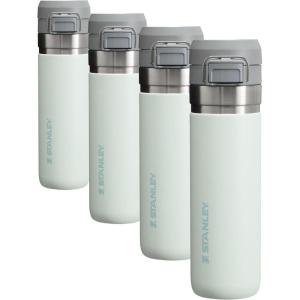 Stanley Quick Flip GO Water Bottle 24 oz | Push Button Lid | Leakproof and Packable for Travel and Sports | Insulated Stainless Steel | BPA-Free | Mist(24 Ounces (Pack of 4))