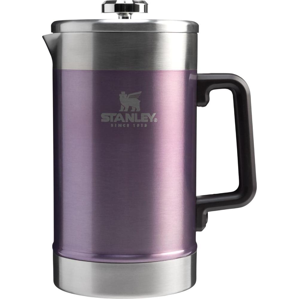 imageSTANLEY Classic StayHot French Press Coffee Maker 48 oz 5 Minute Brew 4 Hours Hot Mesh Filter for Coffee Grounds Insulated Stainless Steel French Press BPAFree Black 20Wisteria Shine