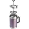 STANLEY Classic Stay-Hot French Press Coffee Maker 48 oz | 5 Minute Brew, 4 Hours Hot | Mesh Filter for Coffee Grounds | Insulated Stainless Steel French Press | BPA-Free | Black 2.0(Wisteria Shine)