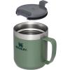 STANLEY Stay-Hot Camp Mug | Press Fit Drink Through Lid | Cup for Coffee, Tea and Drinks | Insulated Stainless Steel Coffee Mug | BPA-Free(Hammertone Green)