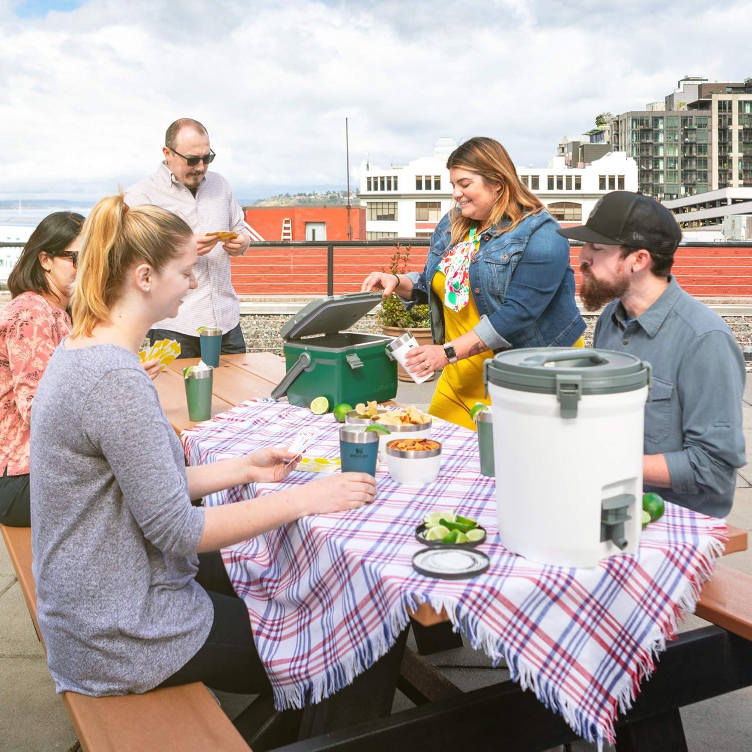 imageStanley Adventure Fast Flow Water Jug 2 Gallon Leakproof Ice Water Dispenser Insulated Beverage Cooler Easy Pour Spigot and Latched Foam Lid BPAFreePolar