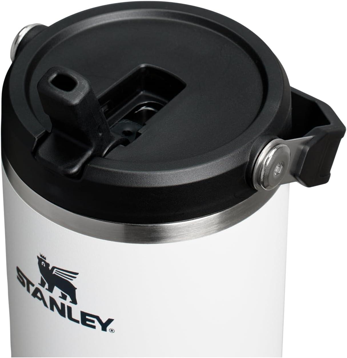 imageStanley IceFlow Flip Straw Tumbler with Handle 20 oz Twist On Lid and Flip Up Straw Leak Resistant Water Bottle Insulated Stainless Steel BPAFree CharcoalChalk