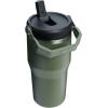 Stanley IceFlow Flip Straw Tumbler with Handle 20 oz | Twist On Lid and Flip Up Straw | Leak Resistant Water Bottle | Insulated Stainless Steel |BPA-Free | Charcoal(Dried Pine)
