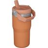 Stanley IceFlow Flip Straw Tumbler with Handle 20 oz | Twist On Lid and Flip Up Straw | Leak Resistant Water Bottle | Insulated Stainless Steel |BPA-Free | Charcoal(Ochre)
