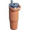 Stanley IceFlow Flip Straw Tumbler with Handle 20 oz | Twist On Lid and Flip Up Straw | Leak Resistant Water Bottle | Insulated Stainless Steel |BPA-Free | Charcoal(Toast)