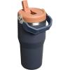Stanley IceFlow Flip Straw Tumbler with Handle 20 oz | Twist On Lid and Flip Up Straw | Leak Resistant Water Bottle | Insulated Stainless Steel |BPA-Free | Charcoal(Twilight)