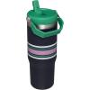 Stanley IceFlow Flip Straw Tumbler with Handle 20 oz | Twist On Lid and Flip Up Straw | Leak Resistant Water Bottle | Insulated Stainless Steel |BPA-Free | Charcoal(Navy Mesh)