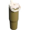 Stanley IceFlow Flip Straw Tumbler with Handle 20 oz | Twist On Lid and Flip Up Straw | Leak Resistant Water Bottle | Insulated Stainless Steel |BPA-Free | Charcoal(Thyme)