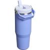Stanley IceFlow Flip Straw Tumbler with Handle 20 oz | Twist On Lid and Flip Up Straw | Leak Resistant Water Bottle | Insulated Stainless Steel |BPA-Free | Charcoal(Hydrangea)