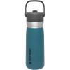 STANLEY IceFlow Flip Straw Water Bottle 22 oz | Built-In Straw for Travel and Sports | Lightweight and Leak Resistant | Insulated Stainless Steel | BPA-Free | Polar(Lagoon)