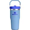 Stanley IceFlow Flip Straw Tumbler with Handle 20 oz | Twist On Lid and Flip Up Straw | Leak Resistant Water Bottle | Insulated Stainless Steel |BPA-Free | Charcoal(Blue Sky)