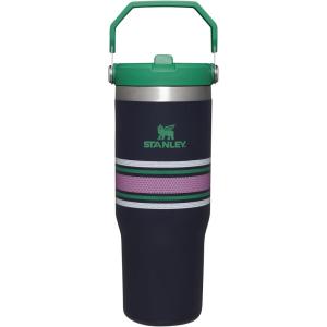 Stanley IceFlow Flip Straw Tumbler with Handle 20 oz | Twist On Lid and Flip Up Straw | Leak Resistant Water Bottle | Insulated Stainless Steel |BPA-Free | Charcoal(Navy Mesh)