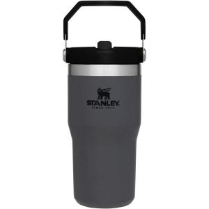 Stanley IceFlow Flip Straw Tumbler with Handle 20 oz | Twist On Lid and Flip Up Straw | Leak Resistant Water Bottle | Insulated Stainless Steel |BPA-Free | Charcoal(Charcoal)