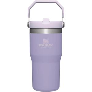 Stanley IceFlow Flip Straw Tumbler with Handle 20 oz | Twist On Lid and Flip Up Straw | Leak Resistant Water Bottle | Insulated Stainless Steel |BPA-Free | Charcoal(Lavender)