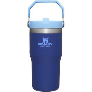 Stanley IceFlow Flip Straw Tumbler with Handle 20 oz | Twist On Lid and Flip Up Straw | Leak Resistant Water Bottle | Insulated Stainless Steel |BPA-Free | Charcoal(Lapis)