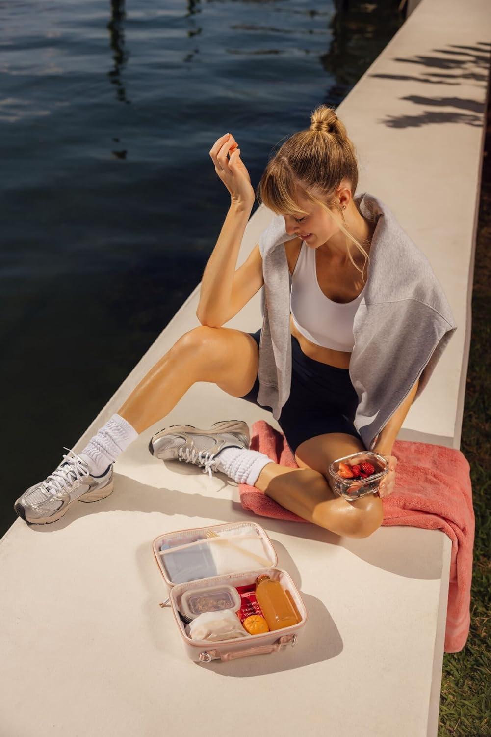 imageSTANLEY All Day Midi Lunch Box 63quart EVA Insulated Lunch Bag Crush Resistant Adjustable Strap BPAFree Spring GreenDark Blossom