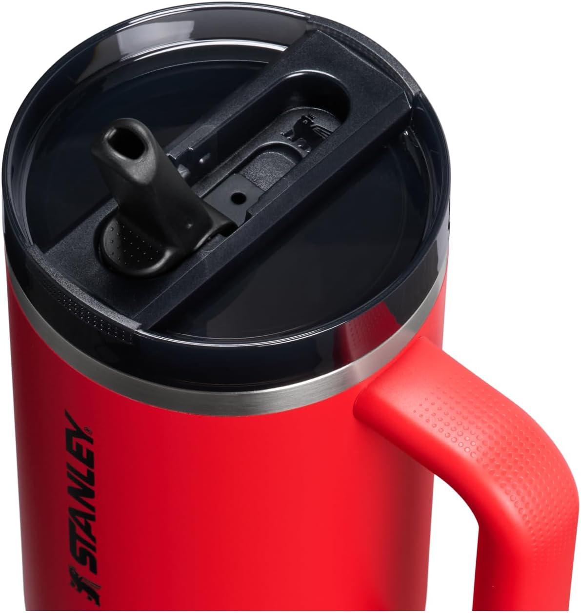 imageSTANLEY Quencher ProTour Flip Straw Tumbler with Leakproof Lid BuiltIn Straw amp Handle Cupholder Compatible for Travel Insulated Stainless Steel Cup BPAFreeChili Black