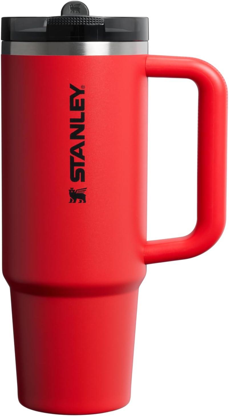 imageSTANLEY Quencher ProTour Flip Straw Tumbler with Leakproof Lid BuiltIn Straw amp Handle Cupholder Compatible for Travel Insulated Stainless Steel Cup BPAFreeChili Black