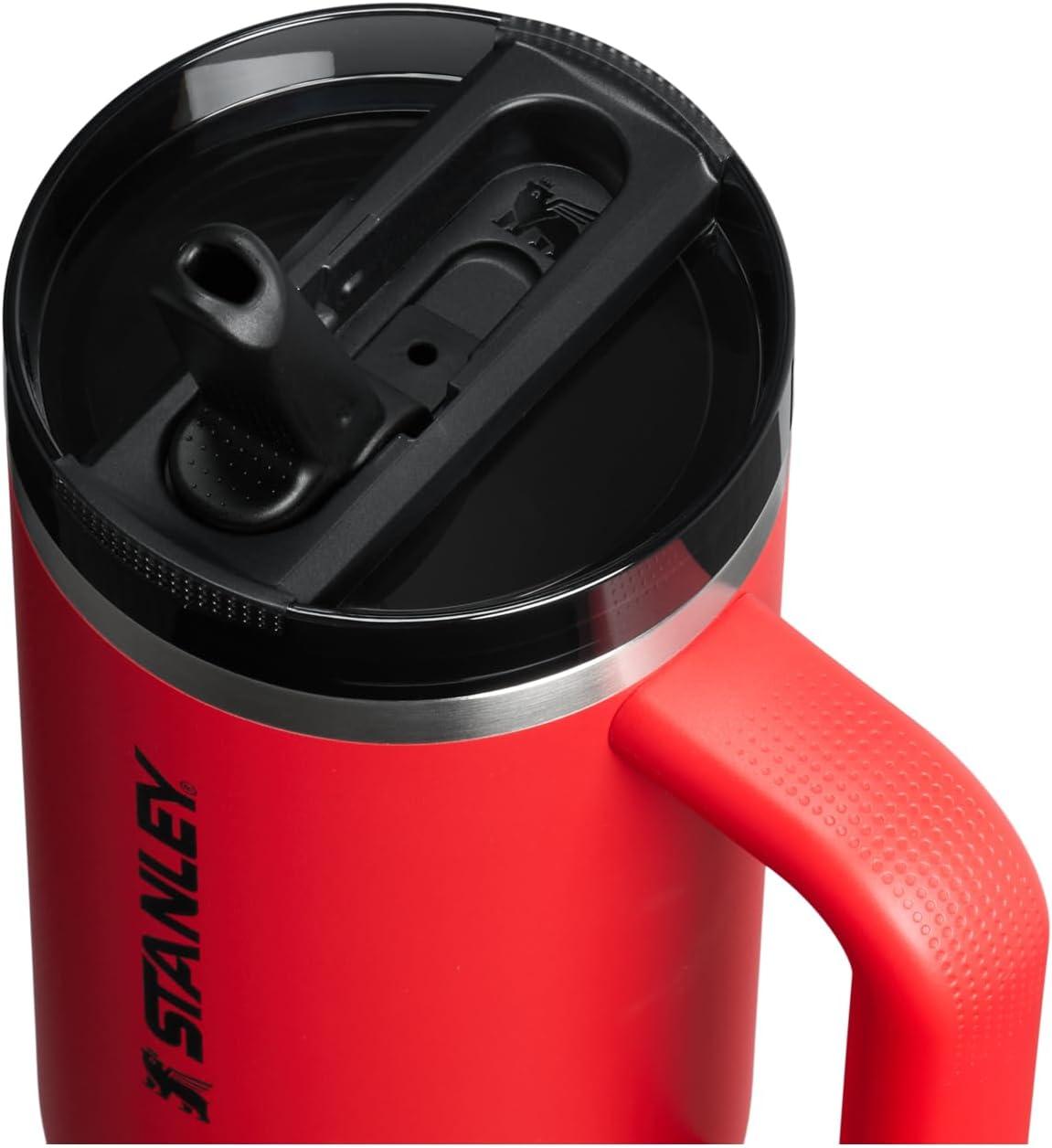 imageSTANLEY Quencher ProTour Flip Straw Tumbler with Leakproof Lid BuiltIn Straw amp Handle Cupholder Compatible for Travel Insulated Stainless Steel Cup BPAFreeChili Black