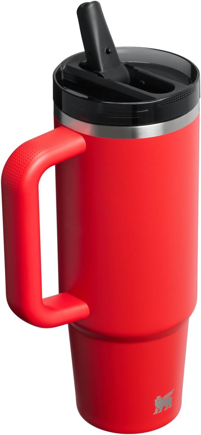 imageSTANLEY Quencher ProTour Flip Straw Tumbler with Leakproof Lid BuiltIn Straw amp Handle Cupholder Compatible for Travel Insulated Stainless Steel Cup BPAFreeChili Black