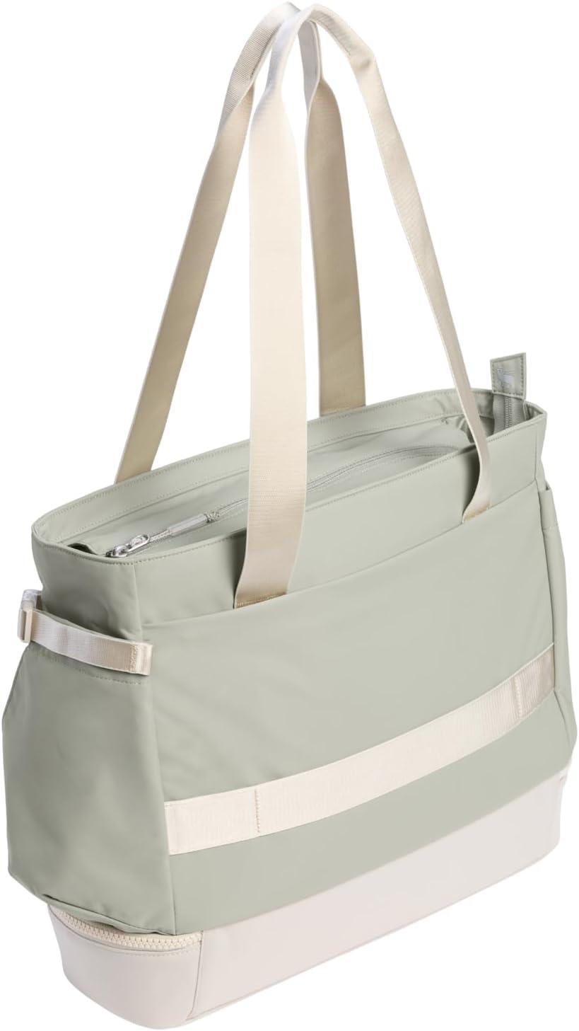 imageSTANLEY Vitalize Macro Method Tote Gym Work amp Travel Bag with Laptop Sleeve Expandable Bottom Compartment Tumbler amp Water Bottle Pockets Durable Recycled Fabric BlackSage Grey