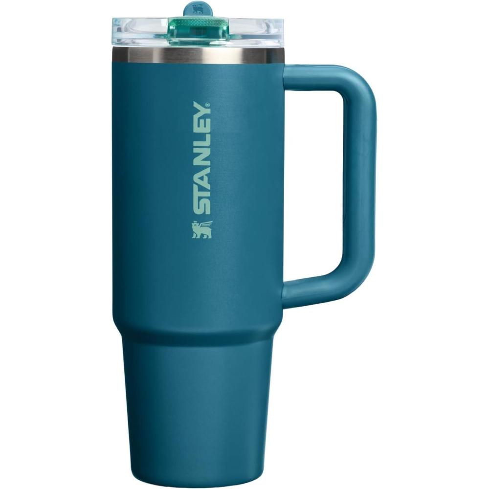imageSTANLEY Quencher ProTour Flip Straw Tumbler with Leakproof Lid  BuiltIn Straw amp Handle  Cupholder Compatible for Travel  Insulated Stainless Steel Cup  BPAFreeCoastal Teal