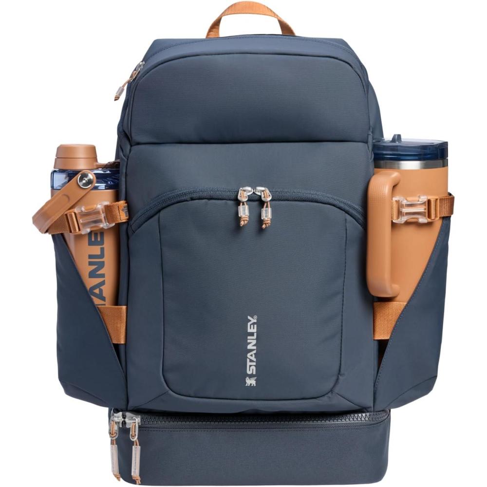 imageSTANLEY Vitalize Macro Method Tote Gym Work amp Travel Bag with Laptop Sleeve  Expandable Bottom Compartment  Tumbler amp Water Bottle Pockets  Durable Recycled Fabric  BlackTwilight